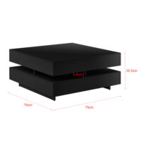 Couchtisch Märsta 75 x 75 x 35.5 cm Schwarz Hochglanz