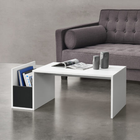 Couchtisch Bollnäs 90x45x35 cm mit Ablagefach Weiss