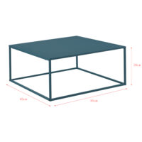 Couchtisch Lebus 38x85x85 cm Metall Türkisblau