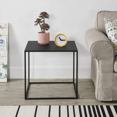 Couchtisch Russafa 50x55x55 cm Kratzfest Metall Schwarz