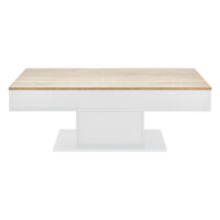 Couchtisch Lünen 40x110x60cm mit 2 Staufächer Eicheoptik Weiss