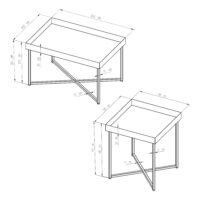 Tischset Heinola Couchtische im 2er Set Stahl Schwarz