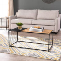 Couchtisch Korsnäs 40x110x55cm Schwarz/Holzoptik