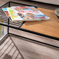 Couchtisch Korsnäs 40x110x55cm Schwarz/Holzoptik