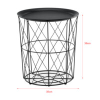 Couchtisch Worcester 3er Set Metallkorb Schwarz