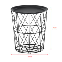 Couchtisch Worcester 3er Set Metallkorb Schwarz