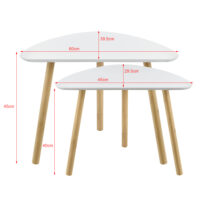 Couchtisch Levanger 2er Set Bambus Weiss