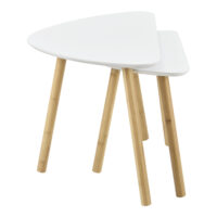 Couchtisch Levanger 2er Set Bambus Weiss