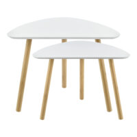 Couchtisch Levanger 2er Set Bambus Weiss