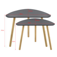 Couchtisch Levanger 2er Set Bambus Grau