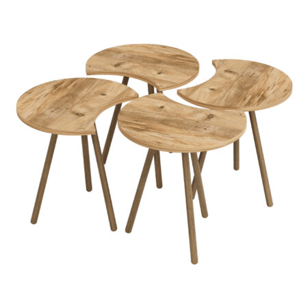 Couchtisch Højer im 4er Set 48x45x32cm Holzoptik