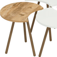 Couchtisch Højer im 4er Set 48x45x32cm Weiss/Holzoptik