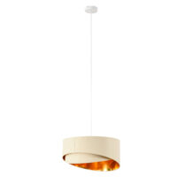 Deckenlampe Hängelampe modern Beige+Gold 50cm