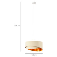 Deckenlampe Hängelampe modern Beige+Gold 50cm
