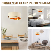 Deckenlampe Hängelampe modern Beige+Gold 50cm
