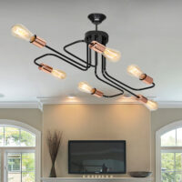 Deckenlampe Deckenleuchte Harlow 6xE27 Metall Kupferfarben