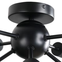 Deckleuchte Deckenlampe Wandlampe Glas 40W Schwarz Stahl 36x36x21 cm