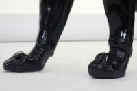 Deko Figur Leopard 59cm Skulptur Panther ~ schwarz hochglanz