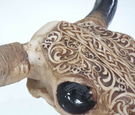 Deko Schädel Trophäe Stier Bulle mit Tribal In-/Outdoor 45cm