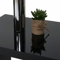 Design Eckschreibtisch hochglanz drehbar 120x60cm ~ schwarz