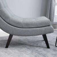 Design Sessel Textil mit Fusshocker grau