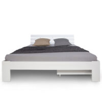 Doppelbett mit Lattenrost und Bettkasten 140x200cm Weiss