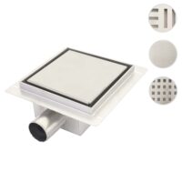 Duschablauf Abflussrinne Edelstahl Siphon 20x20cm