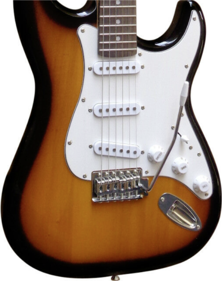 E-Gitarre Massivholz mit Kabel