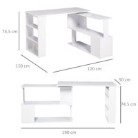 Eck-Schreibtisch Bürotisch 180-Grad-Design mit Regal