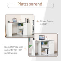 Eck-Schreibtisch Bürotisch 180-Grad-Design mit Regal