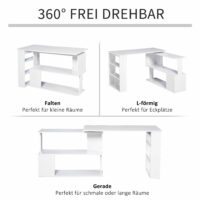 Eck-Schreibtisch Bürotisch 180-Grad-Design mit Regal