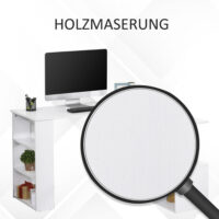 Eck-Schreibtisch Bürotisch 180-Grad-Design mit Regal