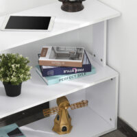 Eck-Schreibtisch Bürotisch 180-Grad-Design mit Regal