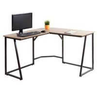 Eck-Schreibtisch Computertisch 76x175x100cm MDF Metall natur