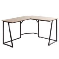 Eck-Schreibtisch Computertisch 76x175x100cm MDF Metall natur