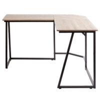 Eck-Schreibtisch Computertisch 76x175x100cm MDF Metall natur