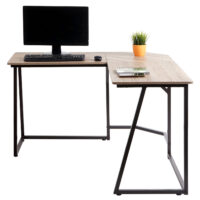 Eck-Schreibtisch Computertisch 76x175x100cm MDF Metall natur