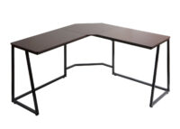 Eck-Schreibtisch Computertisch 76x196x110cm MDF Metall dunkelbraun