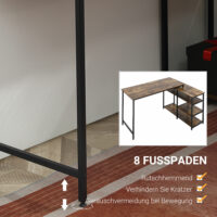 Eckschreibtisch Computer Schreibtisch Rustik Braun 135x90x79cm