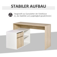 Eckschreibtisch Computertisch Bürotisch mit Regal 120x92x75.5cm