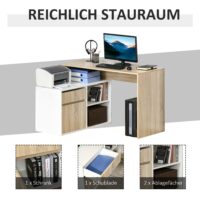 Eckschreibtisch Computertisch Bürotisch mit Regal 120x92x75.5cm