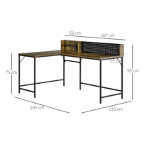 Eckschreibtisch Computertisch Schreibtisch 165x110x95cm