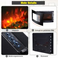 Elektrische Heizung Wandkamin 89,2 x 13,5 x 48cm