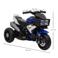 Elektro-Kindermotorrad für Kinder 37-95 Monate Blau+Weiss