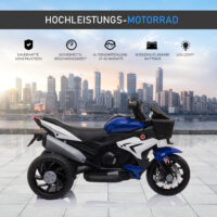 Elektro-Kindermotorrad für Kinder 37-95 Monate Blau+Weiss