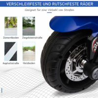 Elektro-Kindermotorrad für Kinder 37-95 Monate Blau+Weiss