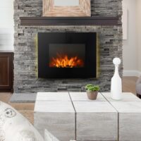 Elektrokamin Wandkamin mit LEDs und Flammeneffekt