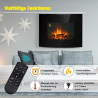 Elektrokamin Wandkamin mit LEDs und Flammeneffekt