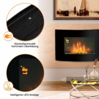 Elektrokamin Wandkamin mit LEDs und Flammeneffekt