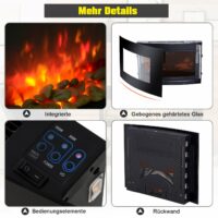 Elektrokamin Wandkamin mit LEDs und Flammeneffekt